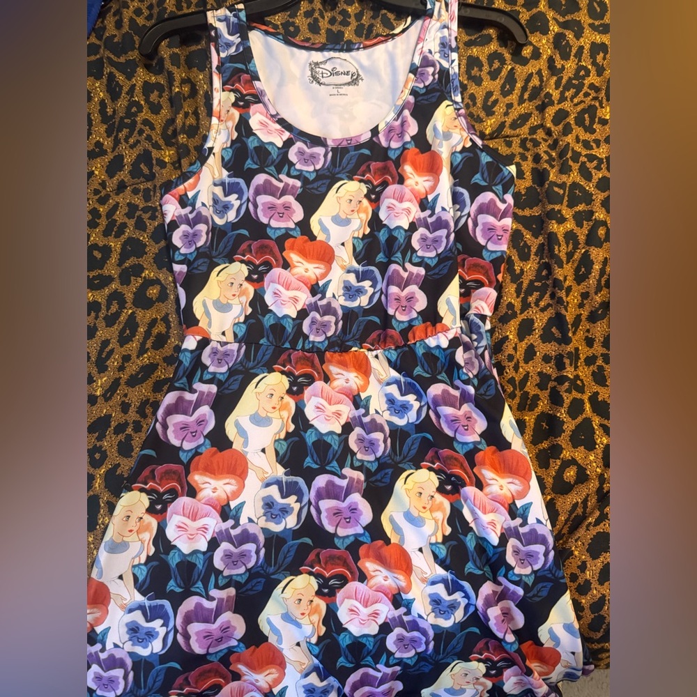 Disney Women’s Alice In Wonderland Floral Print Dress